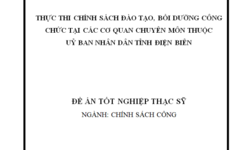 Thực thi chính sách đào tạo bồi dưỡng công chức tại các cơ quan chuyên môn thuộc Uỷ ban nhân dân tỉnh Điện Biên