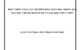 Phát triển năng lực mô hình hoá toán học cho học sinh lớp 11 THPT thông qua dạy học chủ đề hàm số mũ và logarit