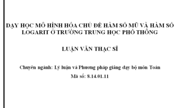 Dạy học mô hình hóa chủ đề hàm số mũ và hàm số logarit ở trường trung học phổ thông