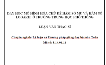 Dạy học mô hình hóa chủ đề hàm số mũ và hàm số logarit ở trường trung học phổ thông