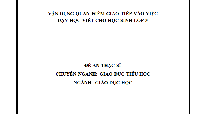 Vận dụng quan điểm giao tiếp vào việc dạy học viết cho học sinh lớp 3