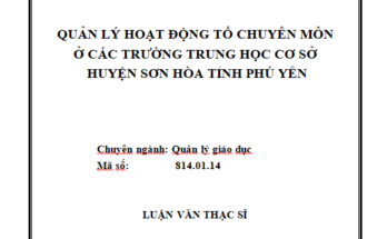 Quản lý hoạt động tổ chuyên môn ở các trường THCS huyện Sơn Hòa