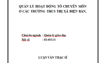 Quản lý hoạt động tổ chuyên môn ở các trường THCS thị xã Điện Bàn