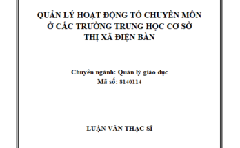 Quản lý hoạt động tổ chuyên môn ở các trường THCS thị xã Điện Bàn