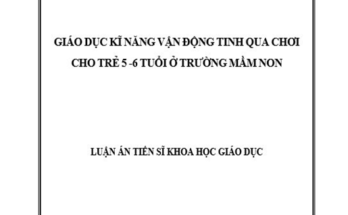 Giáo dục kĩ năng vận động tinh qua chơi cho trẻ 5-6 tuổi ở trường MN