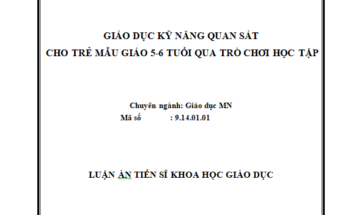 Giáo dục kỹ năng quan sát cho trẻ mẫu giáo 5-6 tuổi qua trò chơi học tập