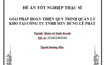 Giải pháp hoàn thiện quy trình quản lý kho tại công ty TNHH MTV Hùng Lê Phát