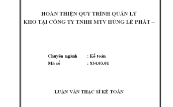 Hoàn thiện quy trình quản lý kho tại Công ty TNHH MTV Hùng Lê Phát
