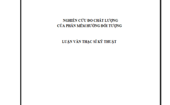 Nghiên cứu đo chất lượng của phần mềm hướng đối tượng