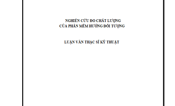 Nghiên cứu đo chất lượng của phần mềm hướng đối tượng