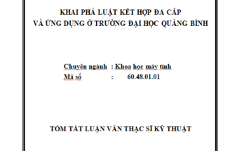 Khai phá luật kết hợp đa cấp và ứng dụng ở trường Đại học Quảng Bình