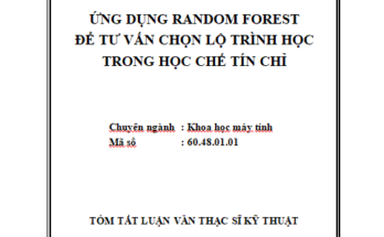 Ứng dụng Random Forest để tư vấn chọn lộ trình học trong học chế tín chỉ