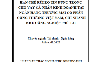 Hạn chế rủi ro tín dụng trong cho vay cá nhân kinh doanh tại Ngân hàng TMCP Công Thương Việt Nam – chi nhánh KCN Phú Tài