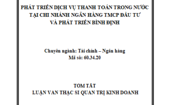 Phát triển dịch vụ thanh toán trong nước tại Chi nhánh Ngân hàng TMCP Đầu tư và Phát triển Bình Định