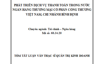 Phát triển dịch vụ thanh toán trong nước Ngân hàng TMCP Công thương Việt Nam Chi nhánh Bình Định