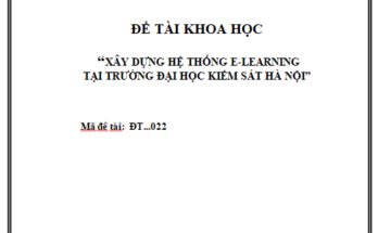 Xây dựng hệ thống E-learning tại Trường Đại học Kiểm sát Hà Nội