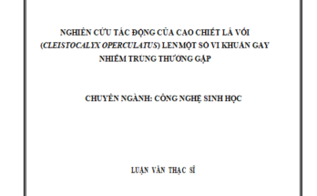 Nghiên cứu tác động của cao chiết lá vối (Cleistocalyx opercculatus) lên một số vi khuẩn gây nhiễm trùng thường gặp