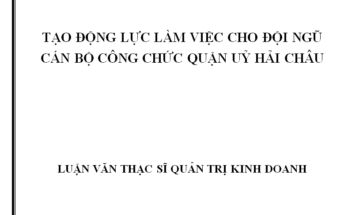 Tạo động lực làm việc cho đội ngũ cán bộ công chức Quận Ủy Hải Châu
