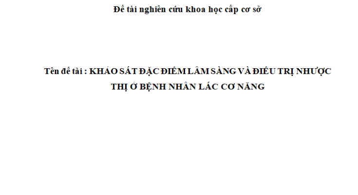 Khảo sát đặc điểm lâm sàng và điều trị nhược thị ở bệnh nhân lác cơ năng