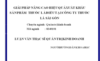 Giải pháp nâng cao hiệu quả Xuất khẩu sản phẩm thuốc lá điếu tại Công ty TLSG