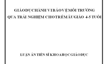 Giáo dục hành vi BVMT qua trải nghiệm cho trẻ MG 4-5 tuổi
