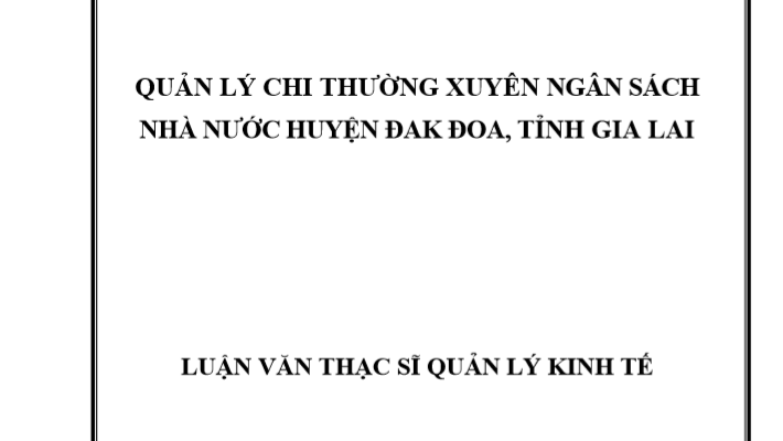 Quản lý chi thường xuyên ngân sách nhà nước tại huyện Đak Đoa