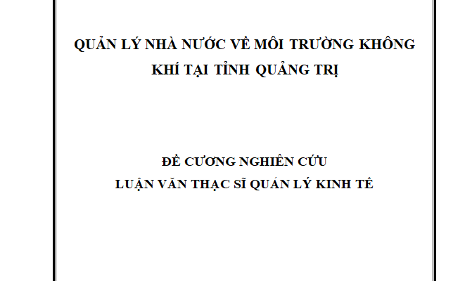 Quản lý nhà nước về môi trường không khí tại tỉnh Quảng Trị