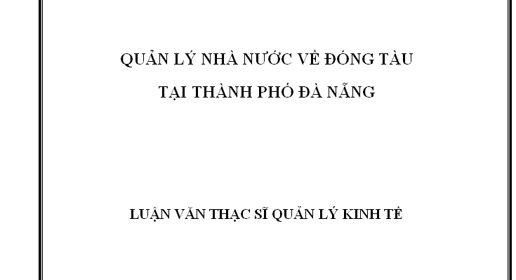 Quản lý nhà nước về đóng tại tại thành phố Đà Nẵng