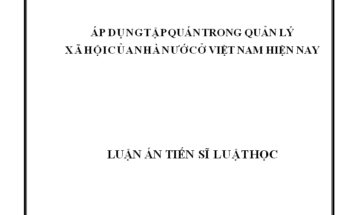 Áp dụng tậpquán trong quản lý xã hội của Nhà nước ở Việt Nam hiện nay