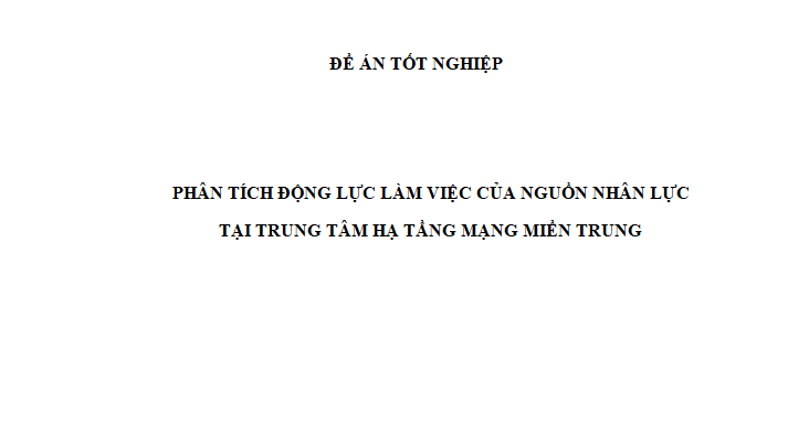 Phân tích động lực làm việc của nguồn nhân lực tại Trung Tâm Hạ Tầng Mạng Miền Trung