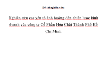Nghiên cứu các yếu tố ảnh hưởng đến chiến lược kinh doanh của công ty Cổ Phần Hóa Chất Thành Phố Hồ Chí Minh