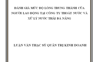 Đánh giá mức độ hài long trong công việc của người lao động tại Công ty Thoát Nước và Xử Lý Nước Thải Đà Nẵng