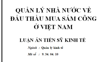 Quản lý nhà nước về Đấu thầu mua sắm công ở Việt Nam