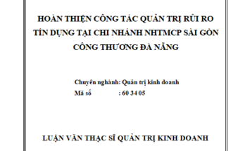 Hoàn thiện công tác quản trị rủi ro tín dụng tại Chi nhánh NHTMCP Sài Gòn Công Thương Đà Nẵng