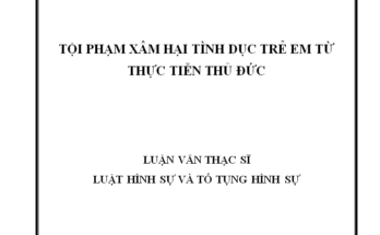 Các tội xâm hại tình dục trẻ em theo pháp luật hình sự Việt Nam từ thực tiễn Tỉnh Đồng Nai