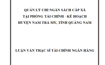 Quản lý chi ngân sách cấp xã tại Phòng Tài chính – Kế hoạch huyện Nam Trà My
