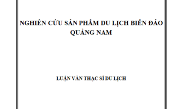 Nghiên cứu sản phẩm du lịch biển đảo Quảng Nam