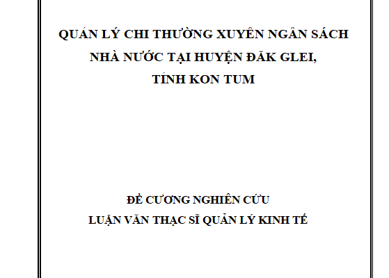 Quản lý chi thường xuyên ngân sách nhà nước tại huyện Đăk Glei