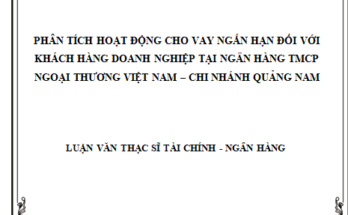 Phân tích hoạt động cho vay ngắn hạn đối với Khách hàng doanh nghiệp tại Ngân hàng TMCP Ngoại Thương Việt Nam