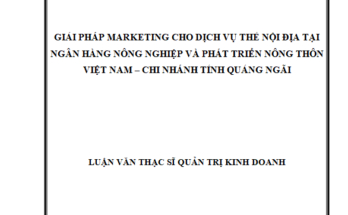 Giải pháp marketing cho dịch vụ thẻ nội địa tại Ngân hàng Nông nghiệp và Phát triển Nông thôn Việt Nam