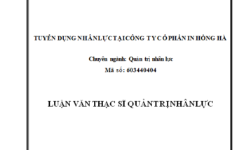 Tuyển dụng nhân lực tại Công ty Cổphần In Hồng Hà
