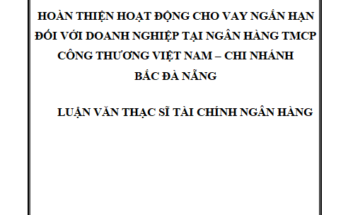 Hoàn thiện hoạt động cho vay ngắn hạn đối với doanh nghiệp tại Ngân hàng TMCP Công thương Việt Nam
