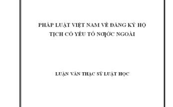 Pháp luật Việt Nam về đăng ký hộ tịch có yếu tố nước ngoài