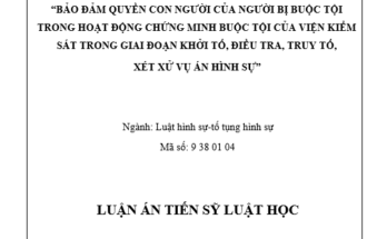 Bảo đảmquyền con người của người bịbuộc tội trong hoạt động chứng minh buộc tội của Viện kiểm sát trong giai đoạn khởi tố điều tra truy tố xét xử vụ án hình sự