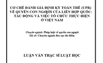 CƠ CHẾ ĐÁNH GIÁ ĐỊNH KỲ TOÀN THỂ (UPR) VỀ QUYỀN CON NGƯỜI CỦA LIÊN HỢP QUỐC: TÁC ĐỘNG VÀ VIỆC TỔ CHỨC THỰC HIỆN Ở VIỆT NAM