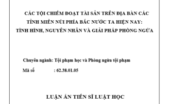 CÁC TỘI CHIẾM ĐOẠT TÀI SẢN TRÊN ĐỊA BÀN CÁC TỈNH MIỀN NÚI PHÍA BẮC NƯỚC TA HIỆN NAY TÌNH HÌNH NGUYÊN NHÂN VÀ GIẢI PHÁP PHÒNG NGỪA