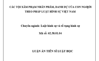 CÁC TỘI XÂM PHẠM NHÂN PHẨM DANH DỰ CỦA CON NGƯỜI THEO PHÁP LUẬT HÌNH SỰ VIỆT NAM