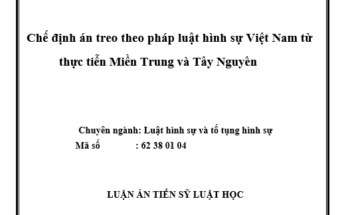 CHẾ ĐỊNH ÁN TREO THEO PHÁP LUẬT HÌNH SỰ VIỆT NAM TỪ THỰC TIỄN MIỀN TRUNG VÀ TÂY NGUYÊN