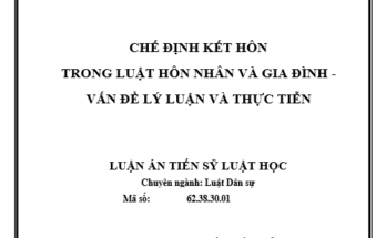 CHẾ ĐỊNH KẾT HÔN TRONG LUẬT HÔN NHÂN VÀ GIA ĐÌNH – VẤN ĐỀ LÝ LUẬN VÀ THỰC TIỄN