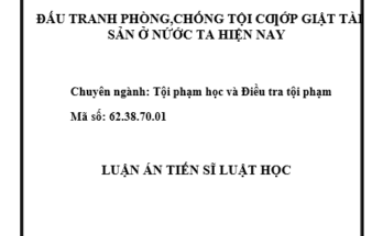 Đấu tranh phòng chống tội cướp giật tài sản ở nước ta hiện nay